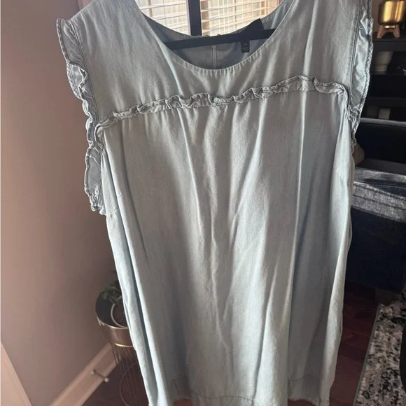 Lane Bryant Plus Size Chambray Sleeveless Sheath Dress- Size 26W - Picture 3 of 9